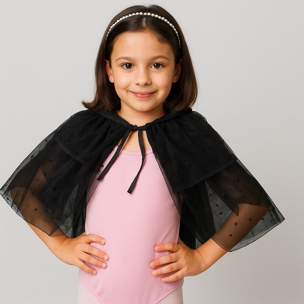 Black Tulle Capelet Kids Costume Accessory Horizon Group USA Ages 3+
